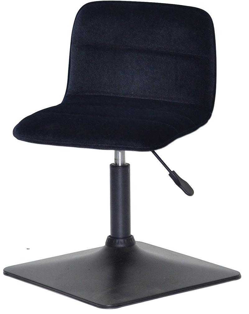 Стілець Real 4BK-Base чорний 1011 велюр на чорній квадратній опорі-нозі з регулюванням висоти сидіння, фото 1