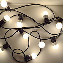 Вулична гірлянда Biom 10 метрів IP65 + 20 світлодіодних ламп + кабель живлення, фото 2