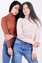 S/M (42-46). Гольф жіночий Мілано / водолазка базова однотонна - колір цегляний, фото 5