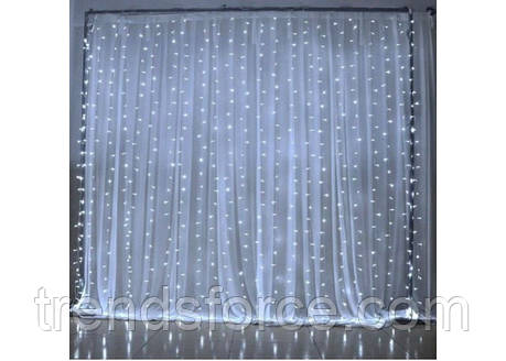 Гірлянда RD-9002 Штора 150LED 3mх1m, 15LEDX10-сулик контрол.220V з хвіст. заглуш. Колір ламп-Білий 198666, фото 1