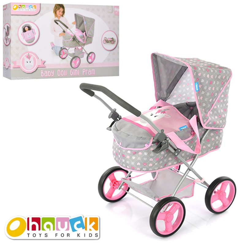 Коляска для ляльки D-86406, класика, кошик, єдиноріг, фото 1