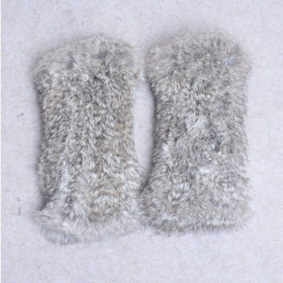 Хутряні рукавиці, рукавиці з кролика 20 см. Хутряні рукавиці з хутра сірі, фото 1