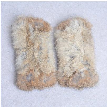 Хутряні рукавиці, рукавички з кролика 20см. Хутряні рукавички з хутра чорні, фото 1