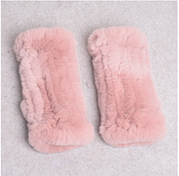 Меховые рукавицы, варежки из кролика 20см. Меховые рукавички из меха розового цвета