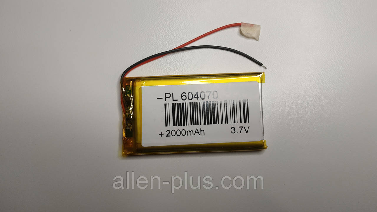Акумулятор з контролером заряду Li-Pol PL604070 3,7V 2000 mAh (6*40*70 мм)