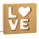 Деревянный светильник-ночник ArtEco Light "LOVE" с пультом и регулировкой цвета (двойной RGB), фото 8