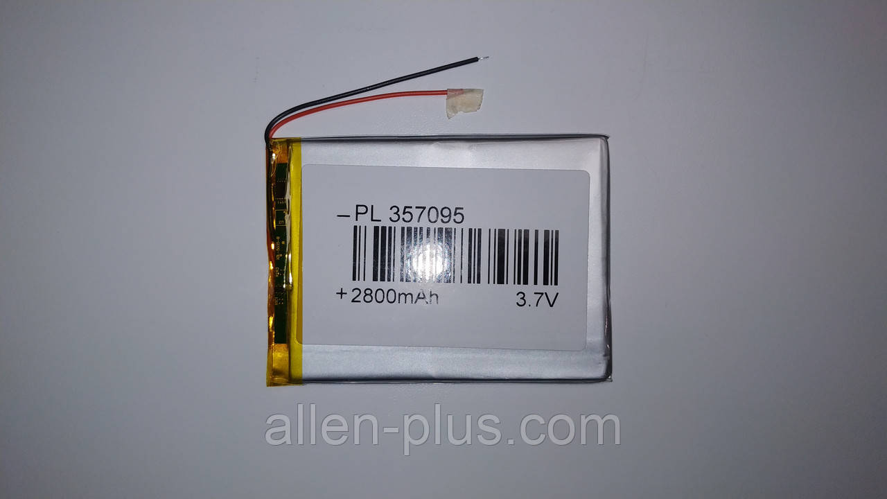 Акумулятор з контролером заряду Li-Pol PL357095 3,7V 2800 mAh (3.5*70*95 мм)