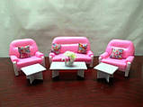 Іграшковий набір меблів Gloria "Гостінна", диван, крісла, лампа на підставці, стіл, ваза, фото 3