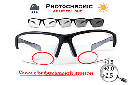 Біфокальні фотохромні окуляри Global Vision Hercules-7 Photo. Bif. (+2.0) (clear)