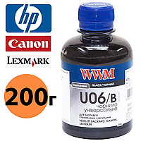 Чернила универсальные Canon/HP/Lexmark/Xerox, Black (черная), 200 г, краска для принтера кенон/нр/лексмарк