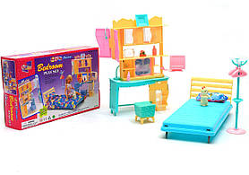 Іграшковий набір меблів Gloria "Спальня", ліжко, стіл, стілець, вішалка та ін