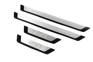 Renault Logan I 2005-2008 рр. Накладки на пороги (4 шт.) Exclusive ARS Накладки на пороги Рено Логан 1