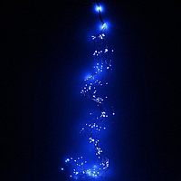 Гирлянда конский хвост 300 LED синий цвет 10 нитей по 3 метра проволка работает от сети
