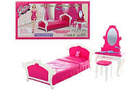 Набор игрушечной мебели Глория Gloria "Спальня", кровать, туалетный столик с зеркалом и стульчиком