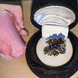 Срібне кільце з чорним опалом, розмір 16,8, фото 4