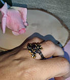 Срібне кільце з чорним опалом, розмір 16,8, фото 5