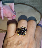 Срібне кільце з чорним опалом, розмір 16,8, фото 6
