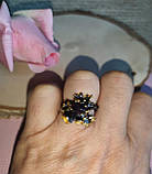 Срібне кільце з чорним опалом, розмір 16,8, фото 7