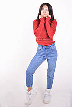 Темно-червоний гольф жіночий, молодіжний, базовий однотонний S/M (42-46), фото 4