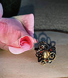 Срібне кільце з лабрадором і гранатами, розмір 18,5, фото 3