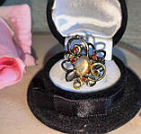 Срібне кільце з лабрадором і гранатами, розмір 18,5, фото 9