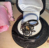 Срібне кільце з лабрадором і гранатами, розмір 18,5, фото 10