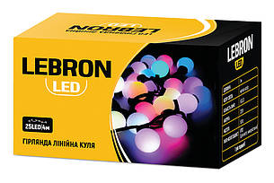 Світлодіодна гірлянда (лінійна) Lebron 25 LED 4 м Куля (15-18-30), фото 1
