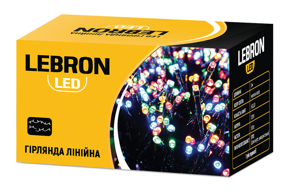 Світлодіодна гірлянда (лінійна) Lebron 200 LED 20 м Мультиколір (15-18-14)