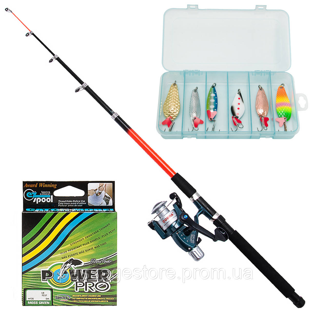 Спиннинг Телескопический Winner 2.1 М в Сборе на Хищника Готовый Набор ...