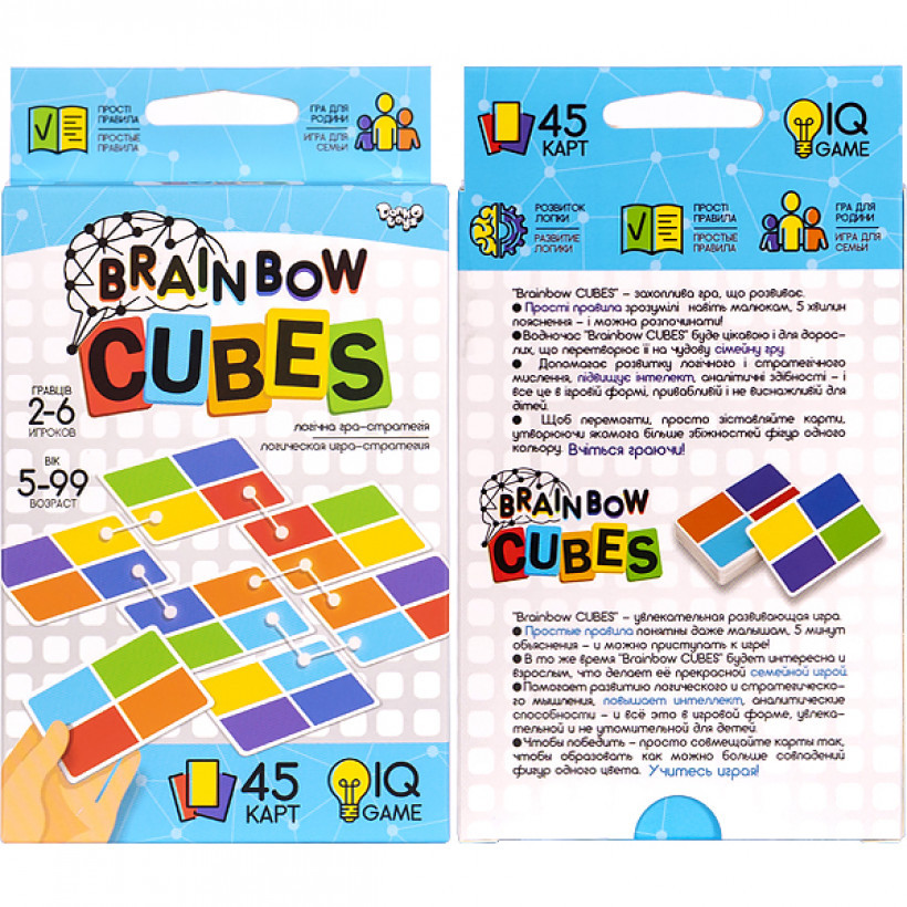 Гра настільна карточна Brainbow CUBES Danko Toys (укр) артG-BRC-01-01