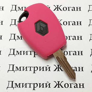 Чохол (рожевий, силіконовий) для авто ключа RENAULT (Рено) 2 кнопки, фото 2