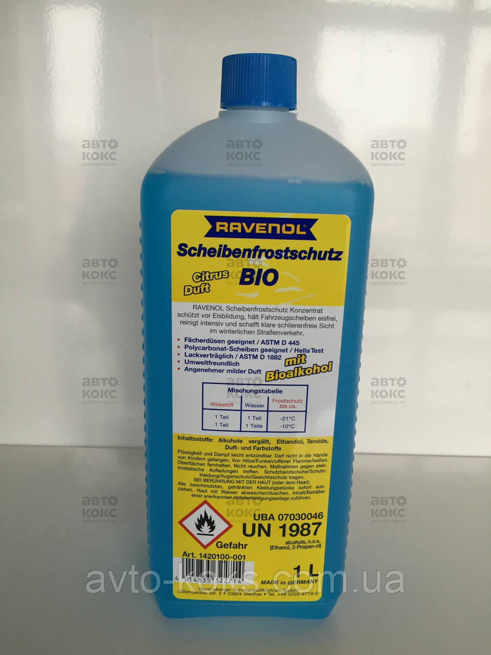 Рідина омивача скла -60C (концентрат, зима) BIO 1L Пр-во Ravenol.