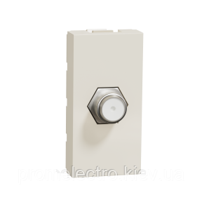 Розетка Coaxial F-type 1 модуль бежева Unica New NU346844, фото 1