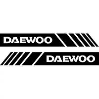 Набор наклеек на зеркала авто - Полосы Daewoo (2шт)