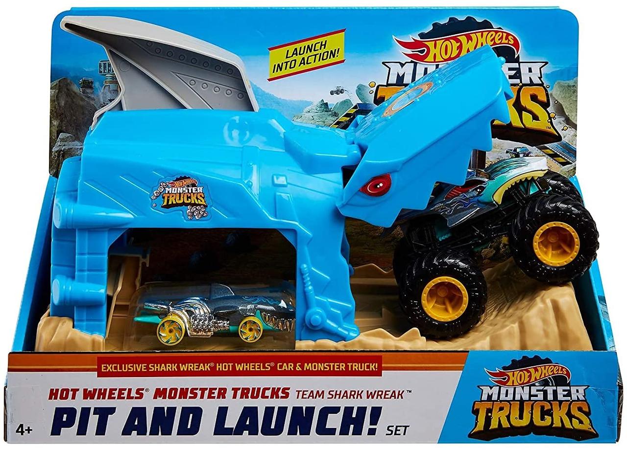 Трек Хот Вілс Пусковий гараж Акула Hot Wheels Monster Truck Pit and Launch Play Sets