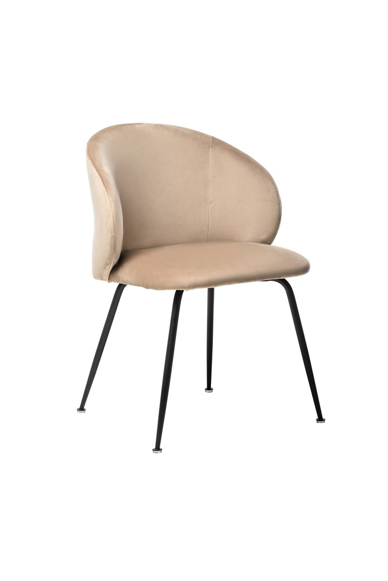 Стілець M-39 капучино вельвет + чорний метал від Vetro Mebel, фото 1