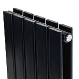 Дизайнерський вертикальний радіатор опалення ARTTIDESIGN Livorno II 5/1200/340/50 чорний матовий, фото 4