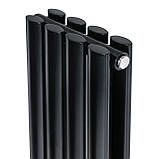 Вертикальний дизайнерський радіатор опалення ARTTIDESIGN Rimini II 4/1500/236/50 чорний матовий, фото 5