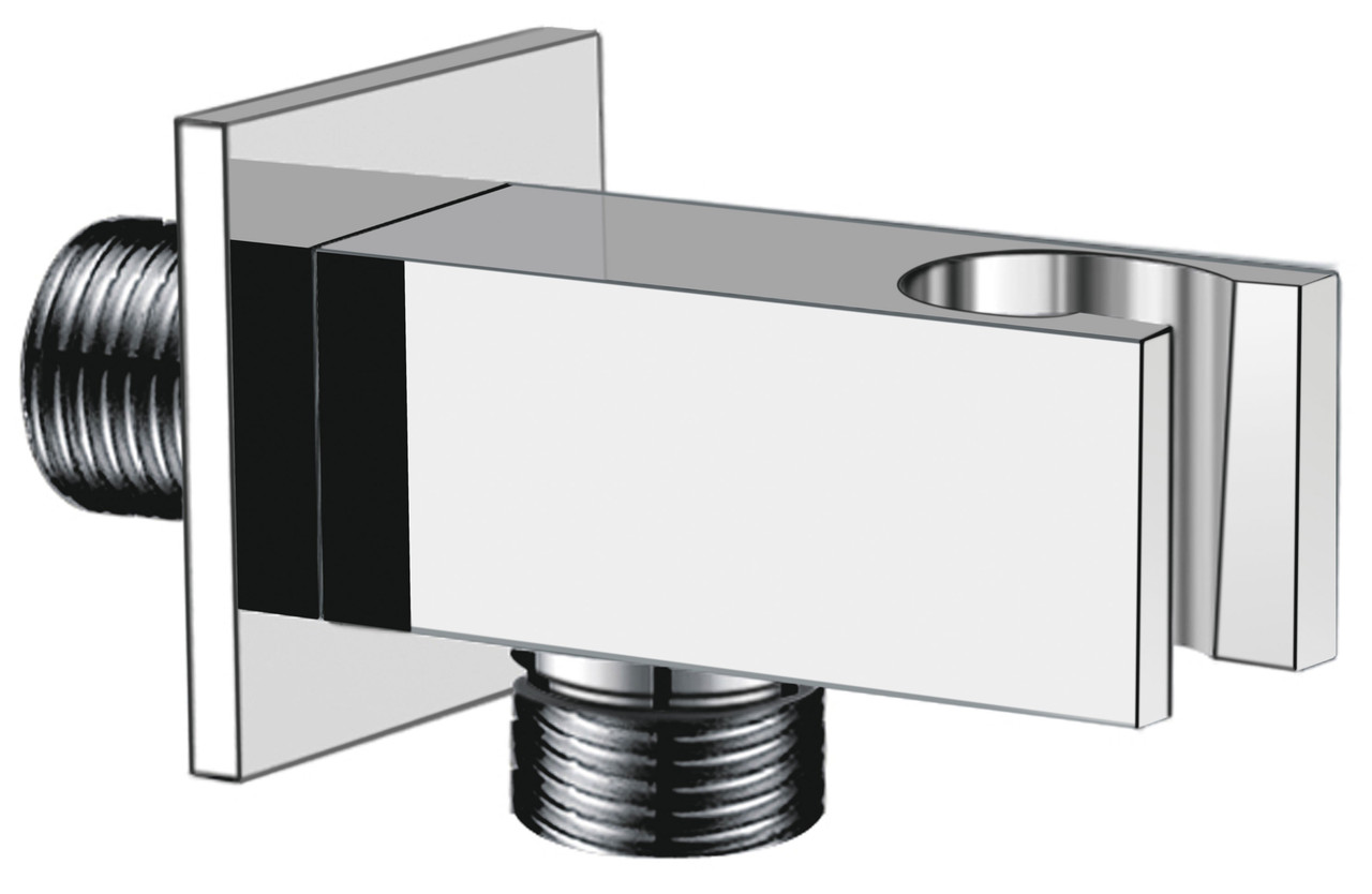 Під'єднання для душового шланга з тримачем квадрат Kern 0213, фото 1