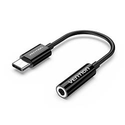 Адаптер-перехідник Type-C-3.5 мм Vention 0.1 m Black (BGIBA)