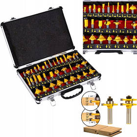 Фрези по дереву на підшипниках Black ! 35 штук, 12 мм цанга, Польща