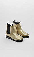 Сапоги женские ботинки демисезонные Zara 37 размер Золотые