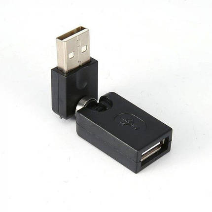 Адаптер перехідник поворотний Alitek USB Male (тато) — USB Female (мама), 360 градусів, фото 1