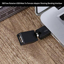 Адаптер перехідник поворотний Alitek USB Male (тато) — USB Female (мама), 360 градусів, фото 6