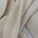 Облягаюче плаття міді з довгим рукавом і фігурним вирізом Трикотажне жіноче плаття в рубчик (білий), фото 9