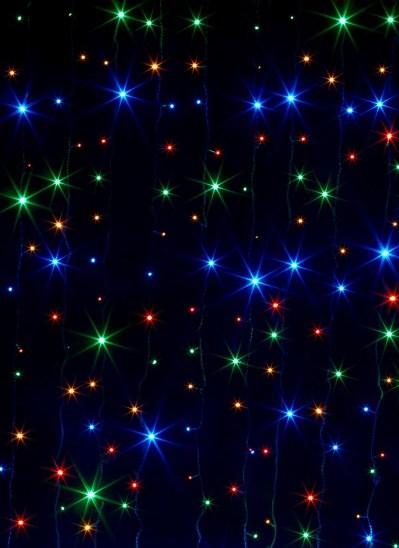 Світлодіодна гірлянда "Штора" 240LED 3x2m RGB Мікс/прозор IP20 Код.59382