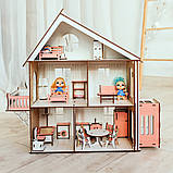 Дерев'яний ляльковий Будиночок DaBo Home для LOL з меблями та ліфтом, фото 4