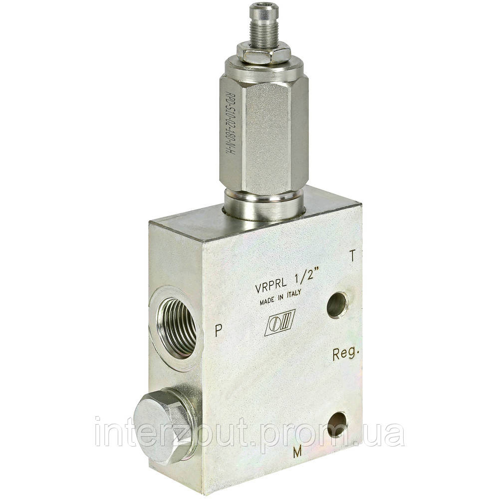 Клапан редукционно-переливной трубного монтажа Oleodinamica Marchesini VRP 3/8" 15-55 BAR Италия