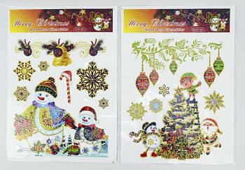 Наліпки для вікон силиконові "Новорічні" 6527-P3-5