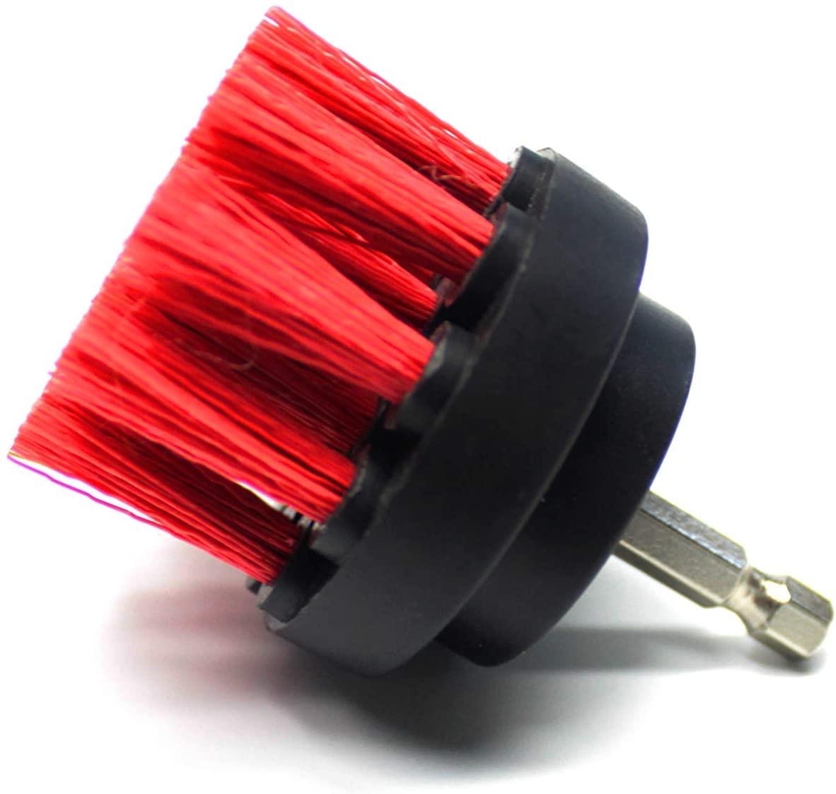 MaxShine M8 Drill Carpet Detailing Brush — Щітка-насадка на дриль для чищення текстилю, червона 50 мм, фото 1